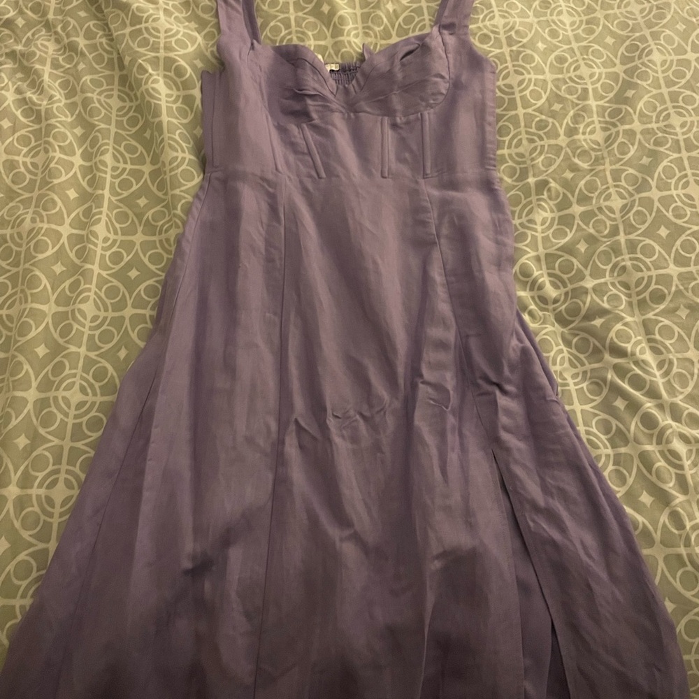 Astr Lavender Estella Corset Midi Dress